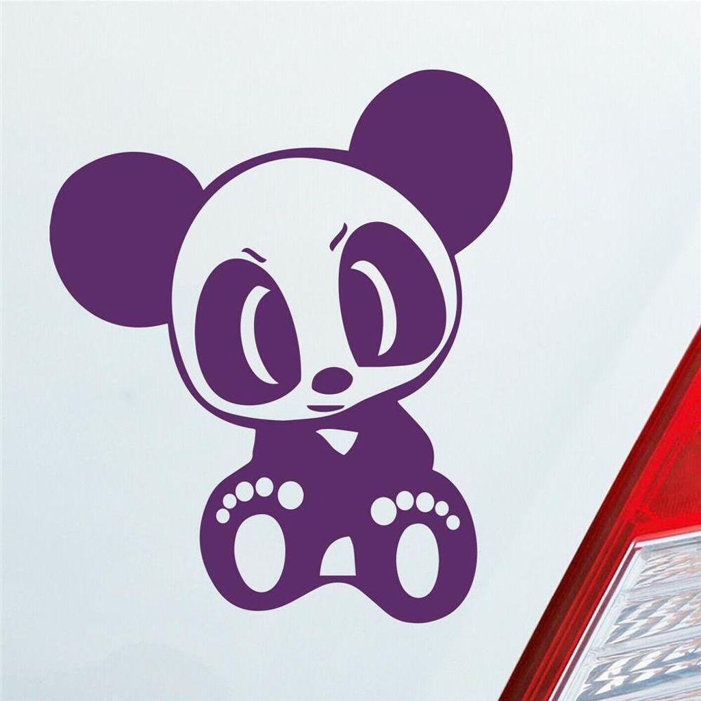 Auto Aufkleber Bad Panda Pandabär Bär Lustig 12x10 cm Lila Produktbild 