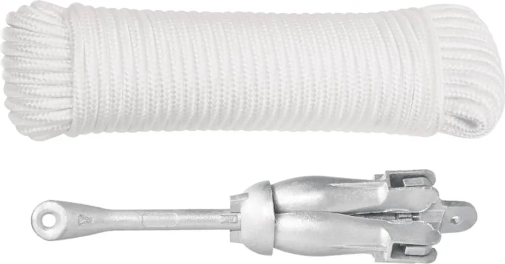 Ancre de bateau pliable 3,2 kg : évitez la dérive avec corde argentée