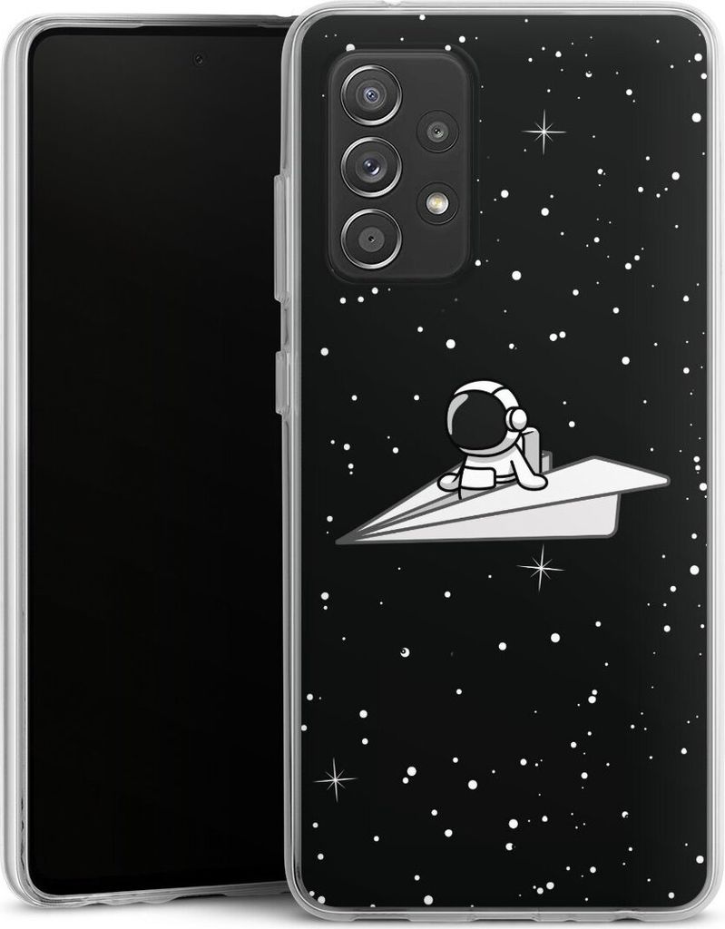 DeinDesign Handyhülle für Samsung Galaxy A52 Silikon Hülle Case Smartphone Schutzhülle Astronaut Comic Papier