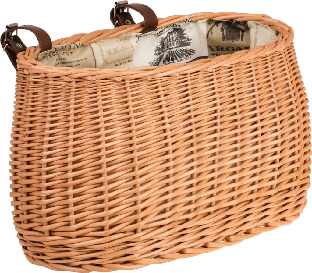 Panier avant de vélo en rotin tressé naturel - Accessoire de transport