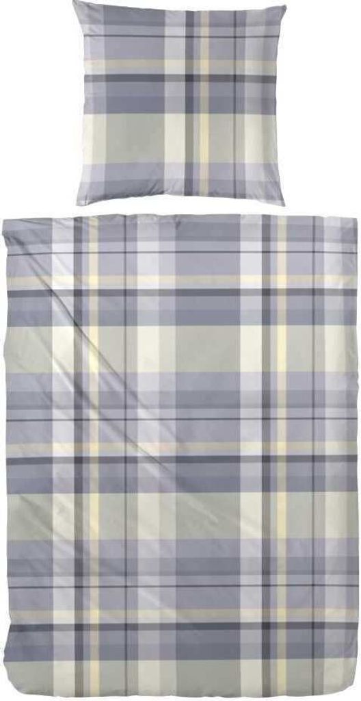 Hahn Edelflanell Bettwäsche Jonte 100% Baumwolle Reißverschluss Bettbezug Kissenbezug Bettgarnitur Bettwäsche-Set Bettzeug 155x220 cm Grau