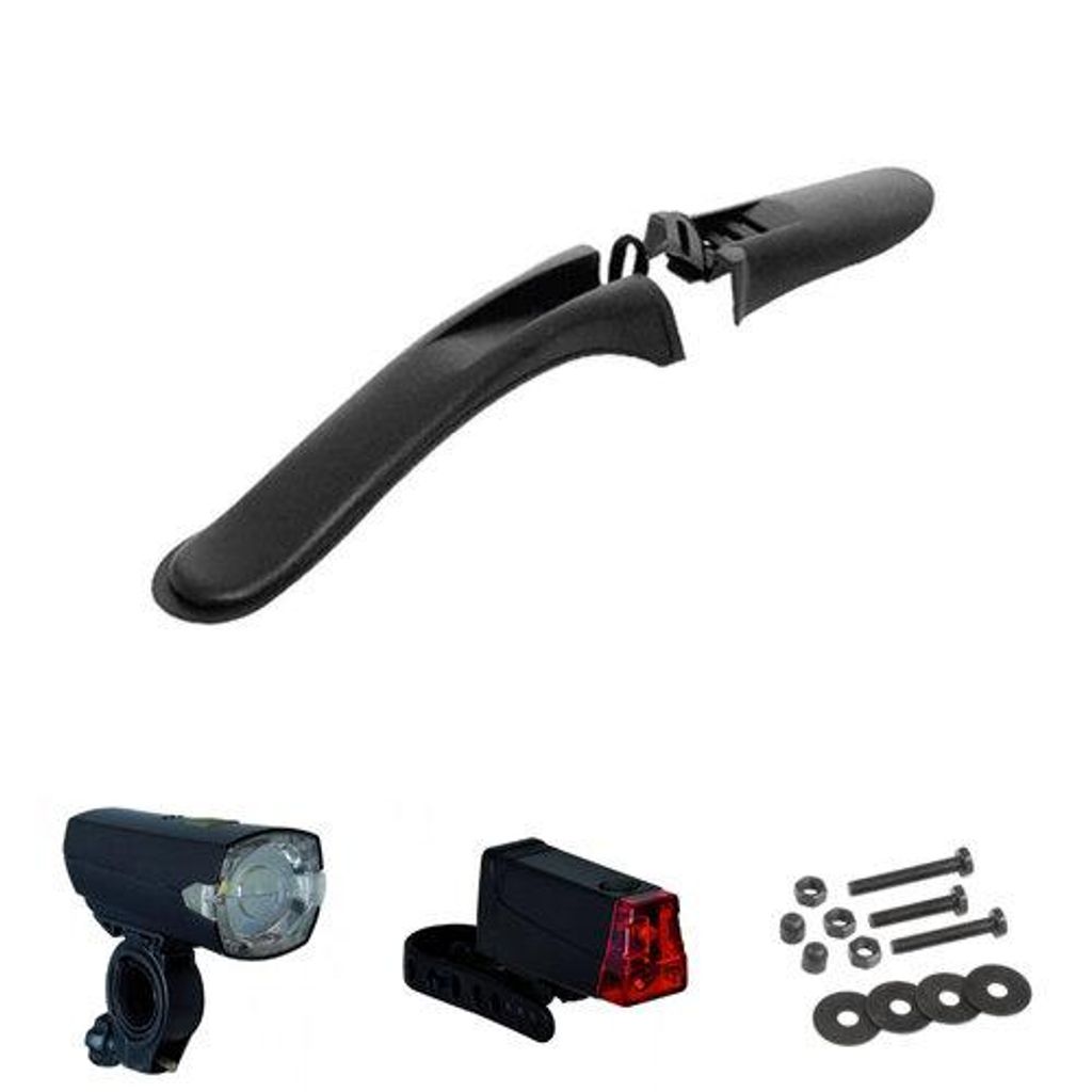 Schutzblech+Beleuchtung-Set für 20 Zoll oder 24 Zoll Mountainbike MTB