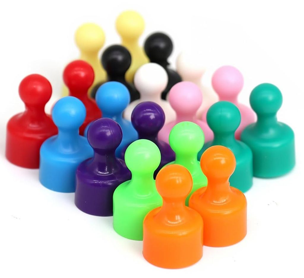 20 Kühlschrankmagnete in 10 verschiedenen Farben, extra starke Neodym-Magnete, 12 x 20 mm, Mini-Magnete mit Aufbewahrungsbox für Magnettafeln, Ke...