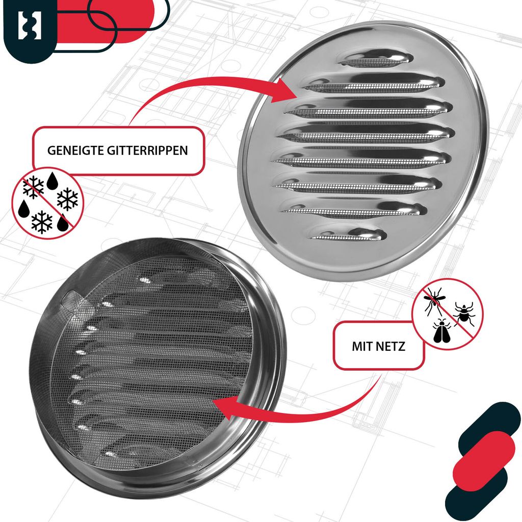 Runde Lüftungsabdeckung Aus ABS – 300 Mm, Verstellbar Für Decke Oder Wand, Weiß