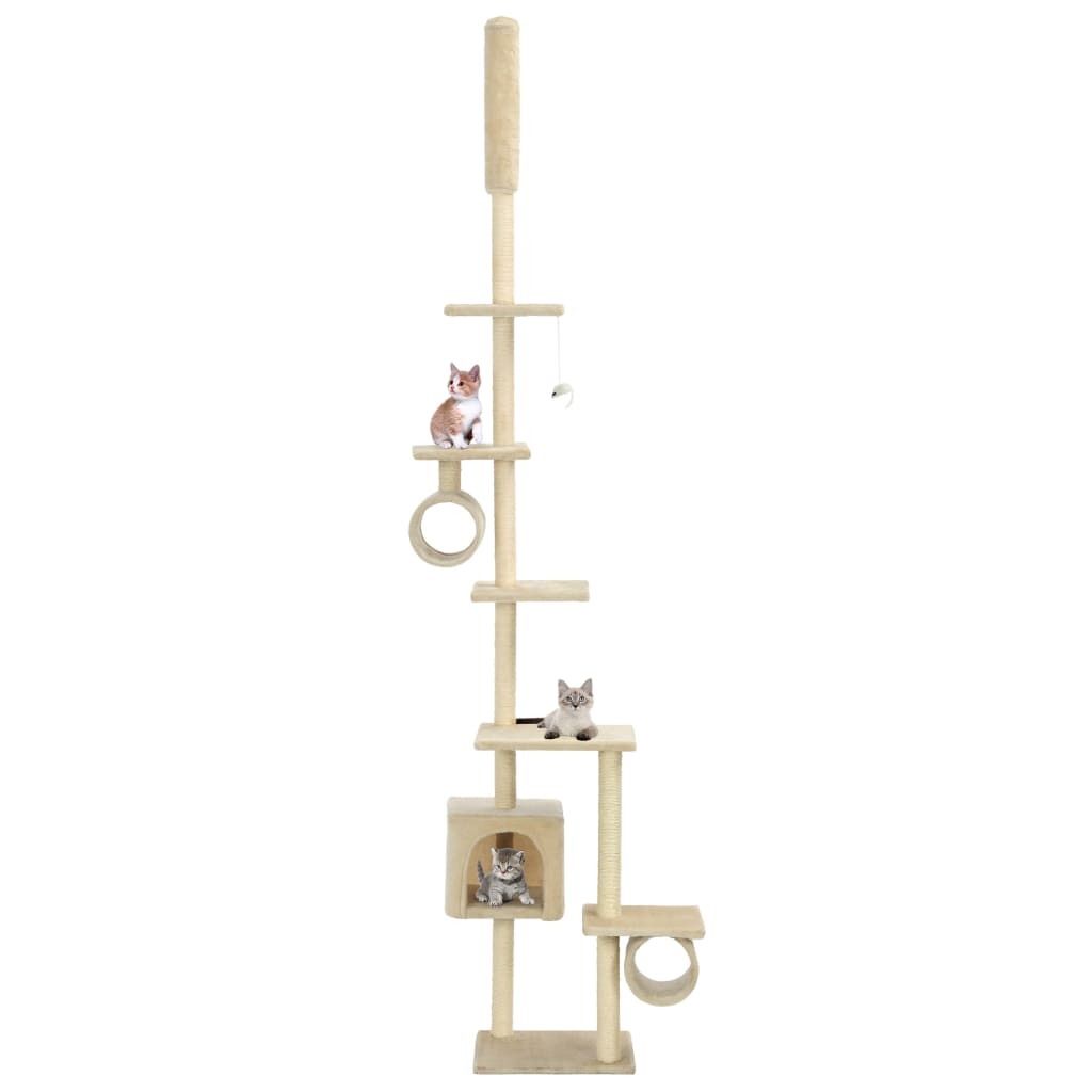 The Living Store Katzen-Kratzbaum mit Sisal-Kratzsäulen 260 cm Beige