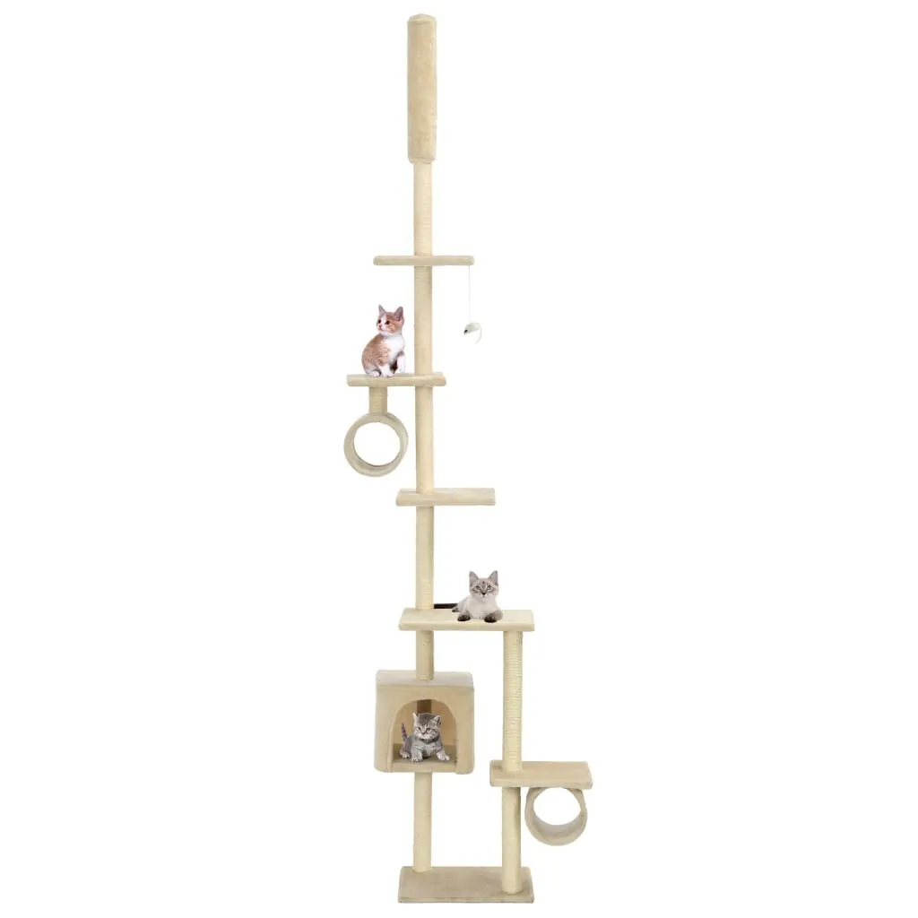 Tiragraffi Gatti a Soffitto 260 cm Beige - Robusto Sisal Naturale