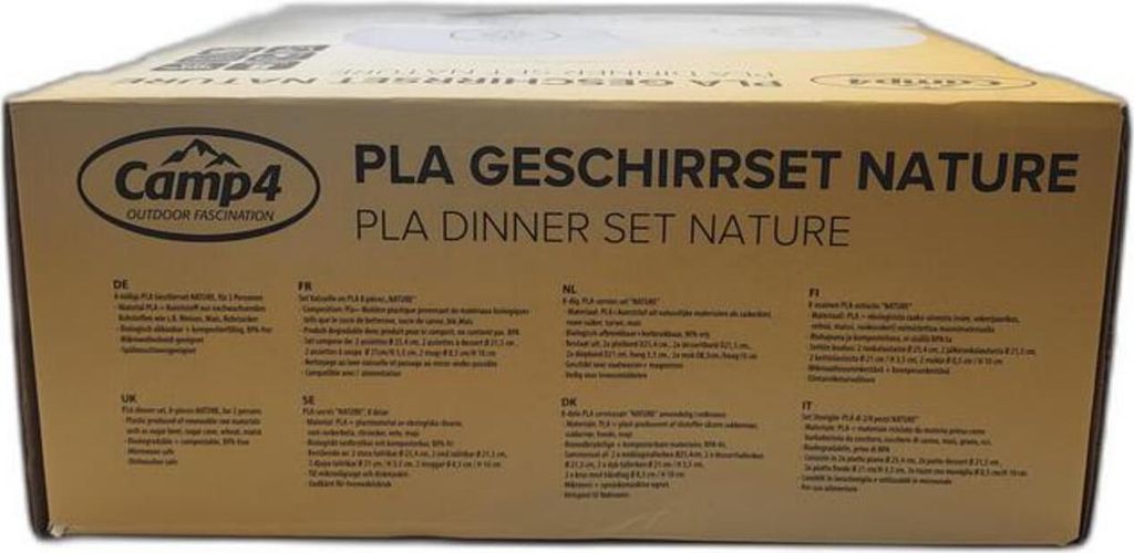 Camp4 PLA Geschirr NATURE - 8-teilig & für 2 Personen