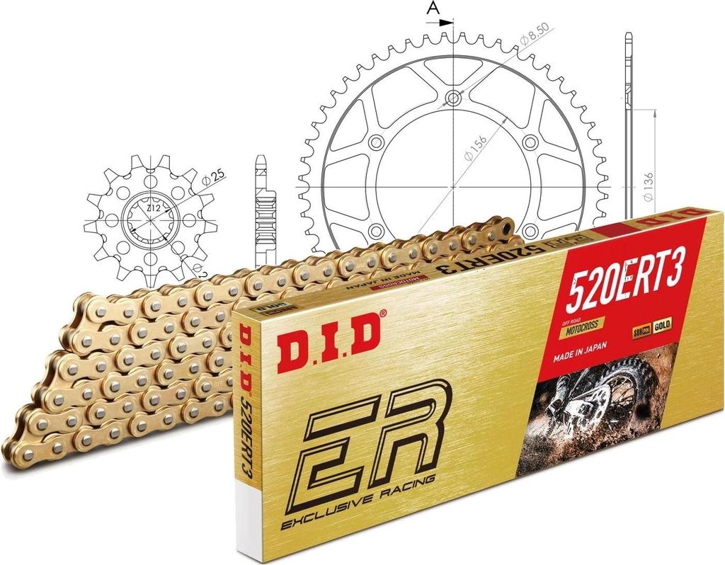 Kit Stahl passend für Husqvarna TC570 01-02 14-52-116 DID520ERT2(G&G) Clip