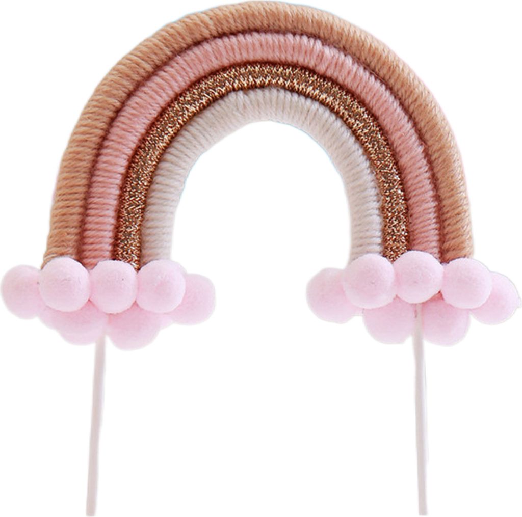 Kucheneinsatz, Regenbogenform, handgewebtes Baumwollseil, festliche Dekoration, Kuchen-Back-Requisiten, Geburtstagsversorgung-B