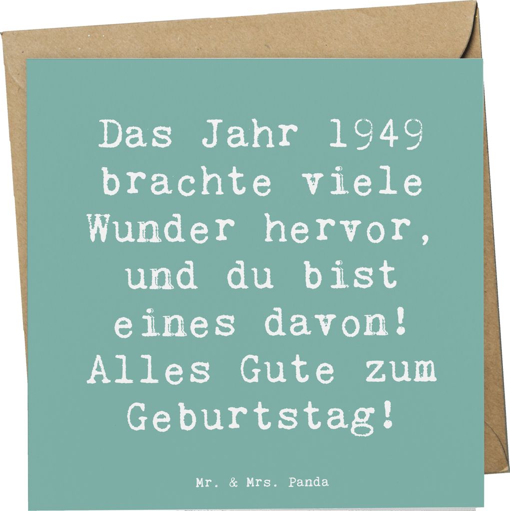 Mr. & Mrs. Panda Grußkarte Spruch 1949 Geburtstag Wunder - Meeresbrise - Geschenk, Glückwunsch, großartiger, Jubiläum, Happy Birthday, doppelka...
