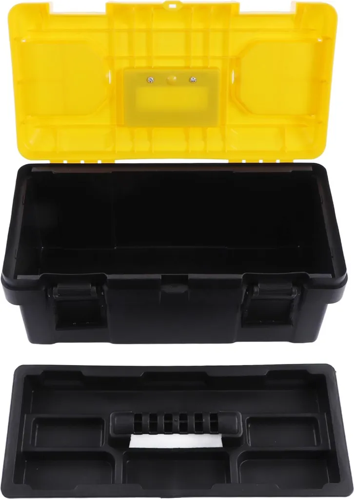 Coffre à outils multifonctionnel 19 pouces en plastique robuste noir
