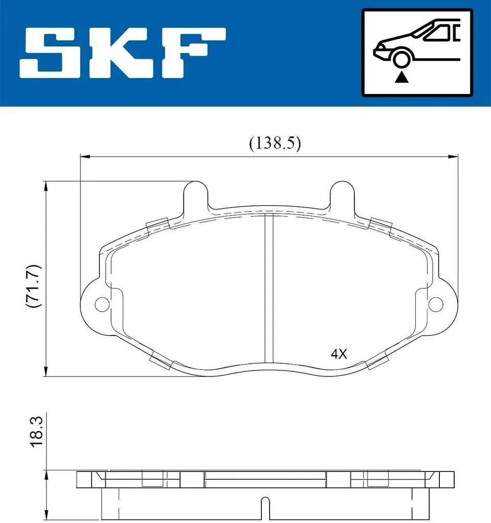 Plaquettes avant SKF VKBP 81028 à haute friction pour Ford Transit MK-5
