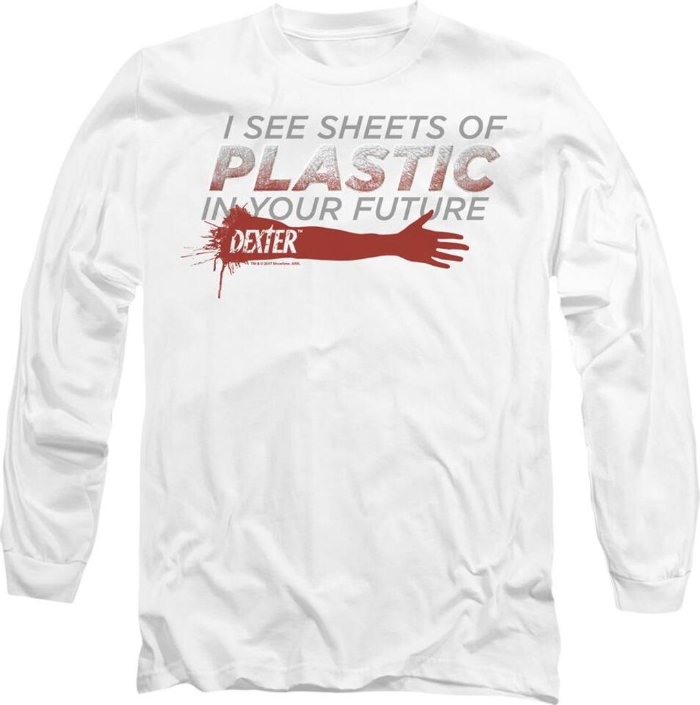Dexter - "Plastic Prediction" T-Shirt für Herren/Damen Uni TV11060 (XL) (Weiß)
