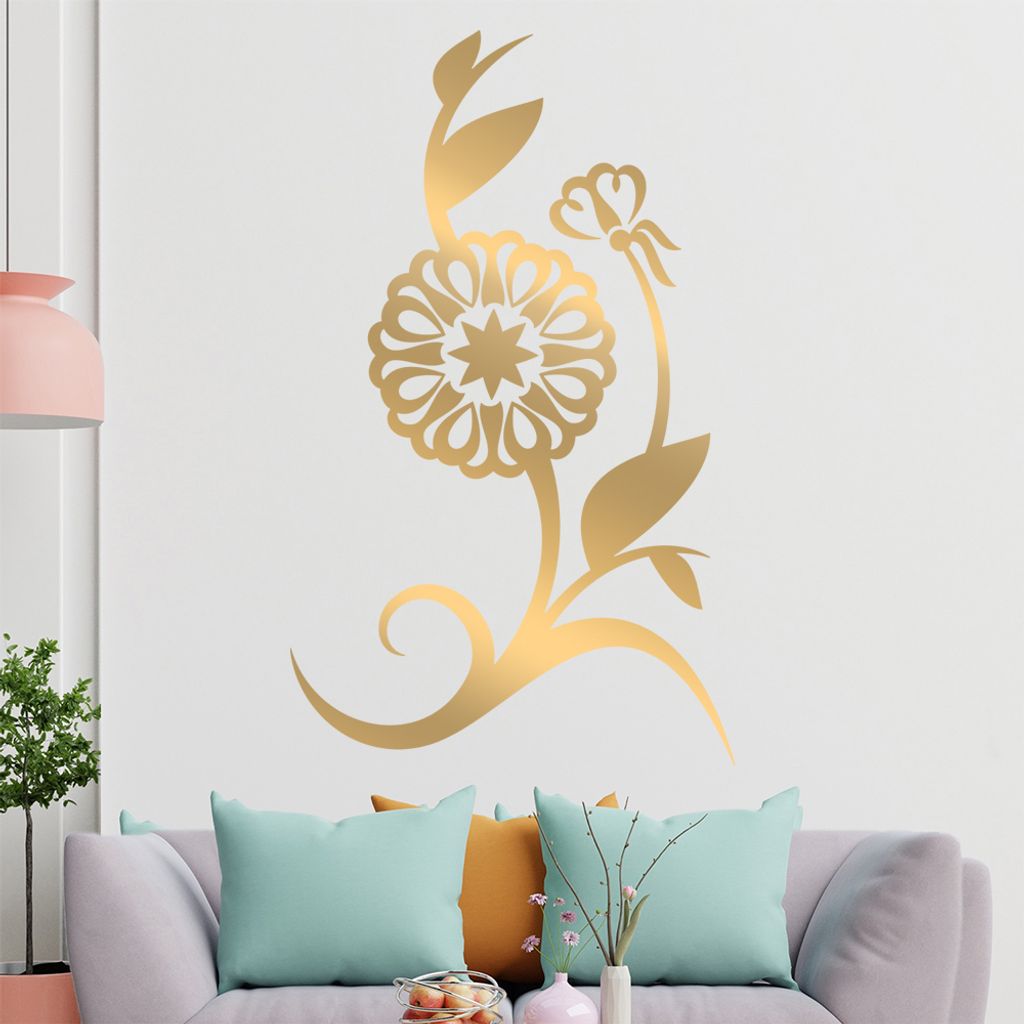 Blume - Linien Wandtattoo in 6 Größen - Wandaufkleber Wall Sticker - Dekoration, Küche, Wohnzimmer, Schlafzimmer, Badezimmer