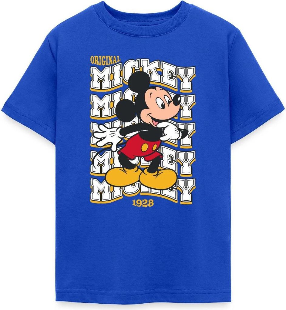 Mickey & Minnie Mickey Mouse Original 1928 Teenager T-Shirt, 134/146 (9-11 Jahre), Royalblau