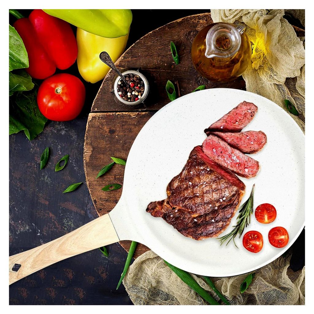 Antihaftbeschichtete Steak- und Eierpfanne aus Medical Stone, induktionsgeeignet, gleichmäßige Hitzeverteilung, vielseitig für Braten und Pfannk...