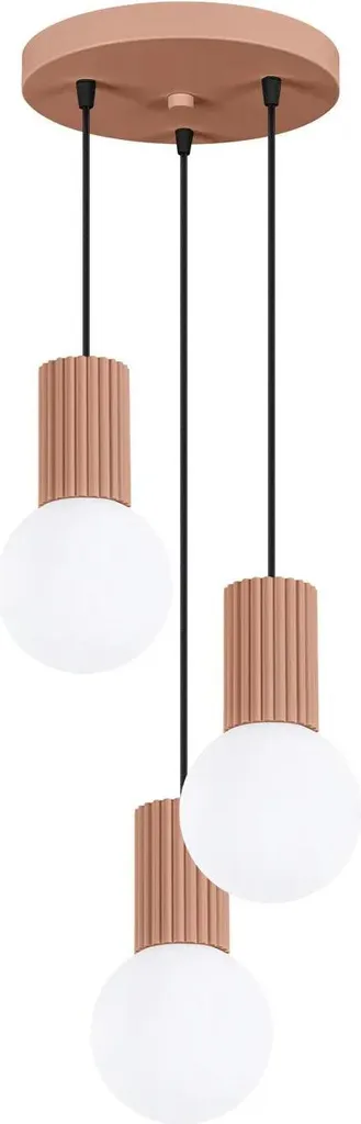 Lampada HALO 3P Moka Sollux - Sospensione 3 Luci G9 8W Vetro Opale