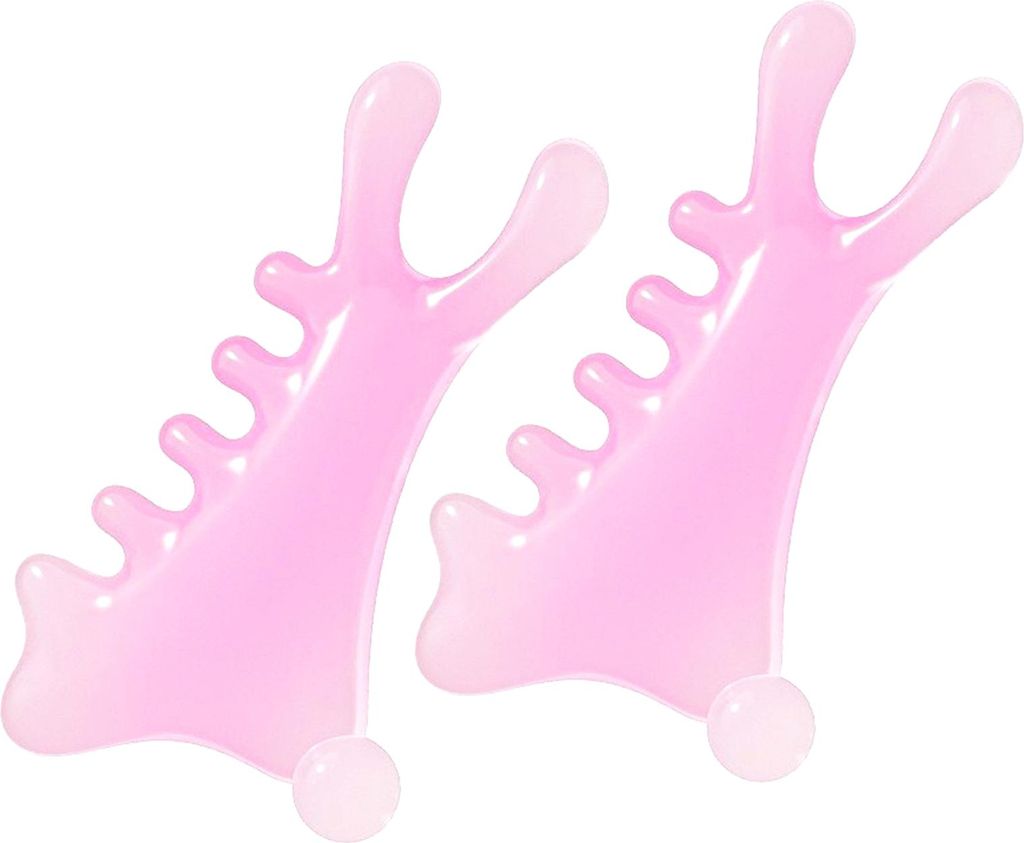 1/2 Stück Meridian-Massagekamm, Mehrzweck-Massagekamm für Gesicht und Kopfhaut, tragbarer Handkörper-Kopfkratzer-Massagegerät, Guasha-Wäscher-...