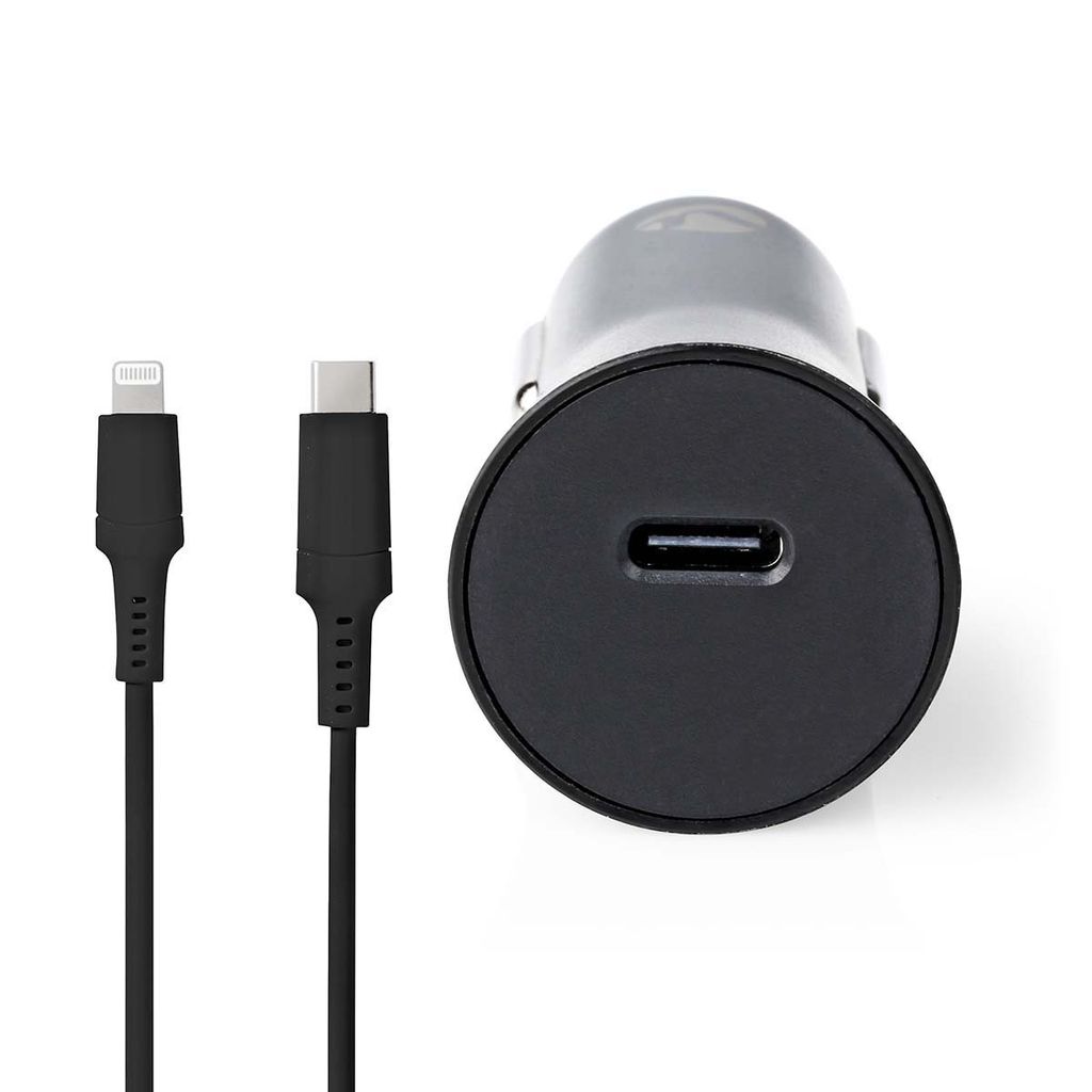 Nedis Auto-Ladegerät - 1.67 / 2.22 / 3.0 A - Anzahl der Ausgänge: 1 - Port Type: USB-C - Lightning 8-Pin (Lose) Kabel - 1.00 m - Automatische Spa...
