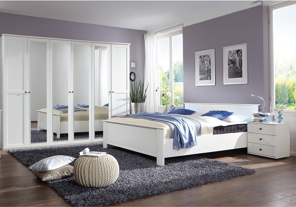 Schlafzimmer Set 4-teilig CROPANI-43 mit Bett 180x200 in weiß
