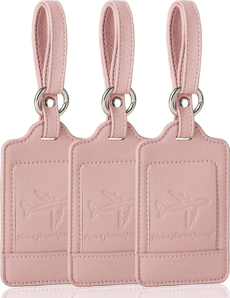 Set 3 Etichette per Bagagli Teskyer - Oro Rosa per Tutta la Famiglia