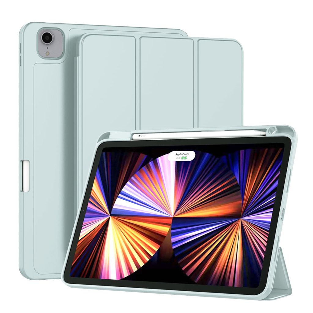 Techsuit Flex Trifold Tablet-Hülle mit Pencil-Halter für Apple iPad Pro 11 2022/2021/2020/2018 - Hellblau