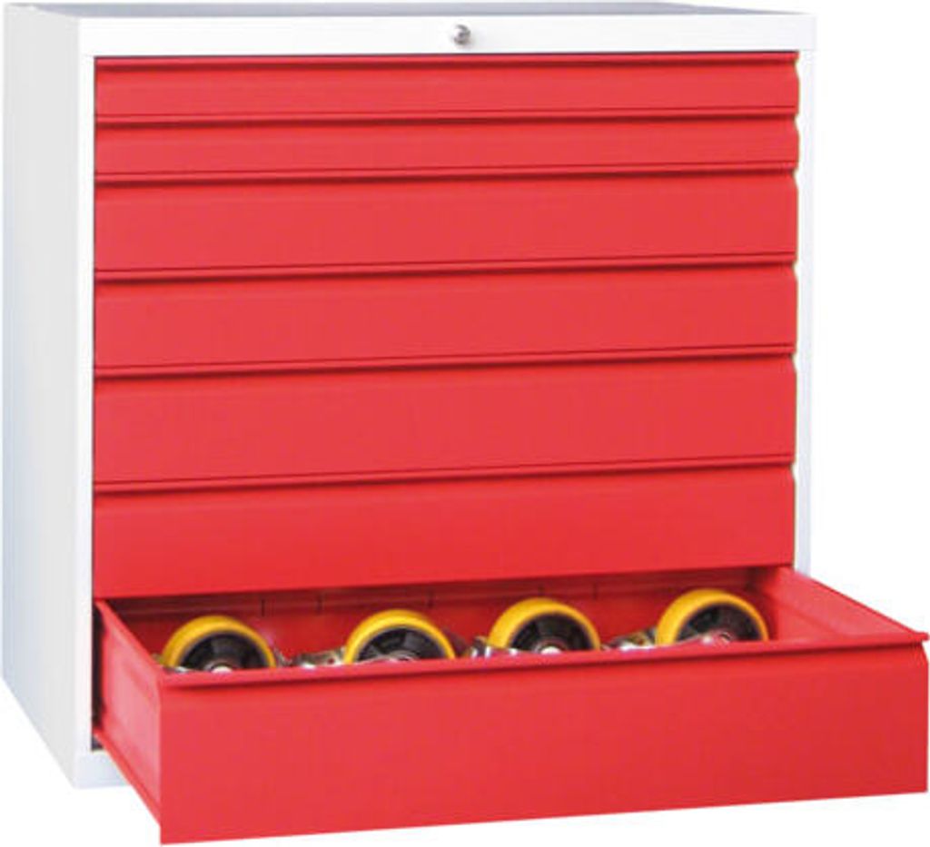 Werkzeug-Schubladenschrank - 1.000x1.023 mm - 1 Schubladenreihe - 6x150 mm - Tragkraft 50 kg - zinkgelb/resedagrün