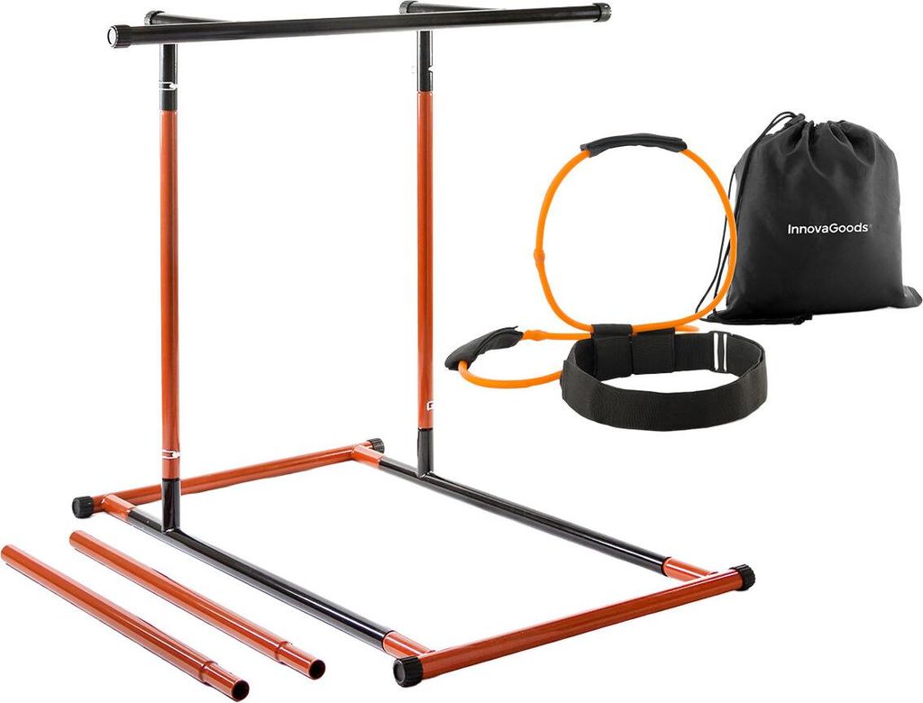 Pack Klimmzug- und Fitnessstation mit Übungsanleitungen und Gürtel mit Widerstandsbändern für die Gesäßmuskulatur mit Übungsanleitung Innova...