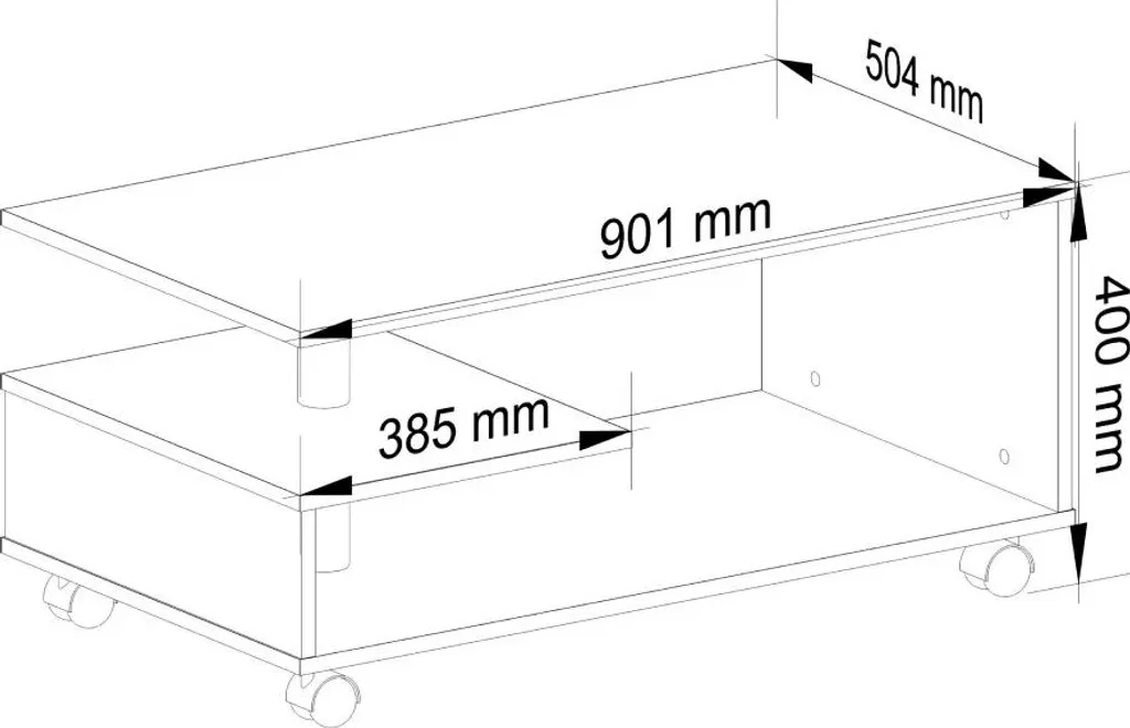 Table basse EMERION sur roulettes blanche - Modèle design et mobile - 5