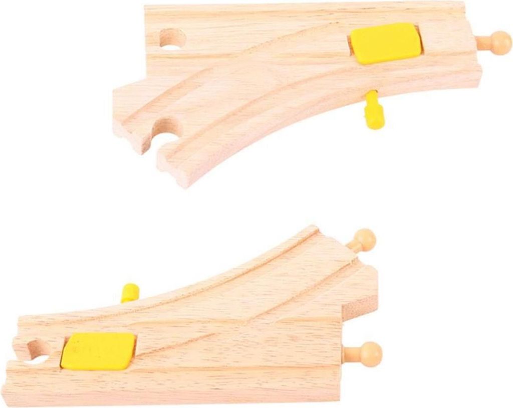 BigJigs Holz Eisenbahn mechanische Weichen - Erweiterungsset