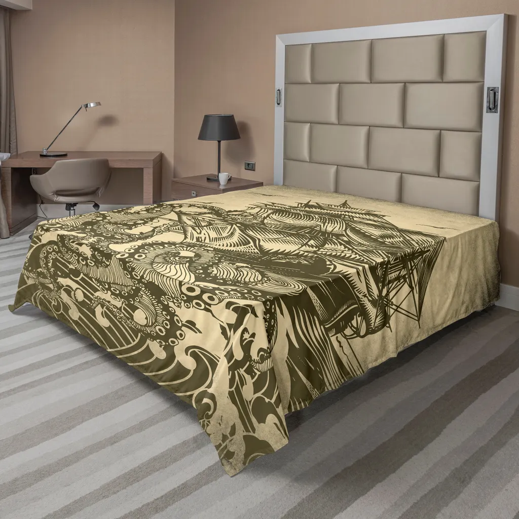 Drap de lit doux et confortable motif traditionnel Yuletide jaune XL