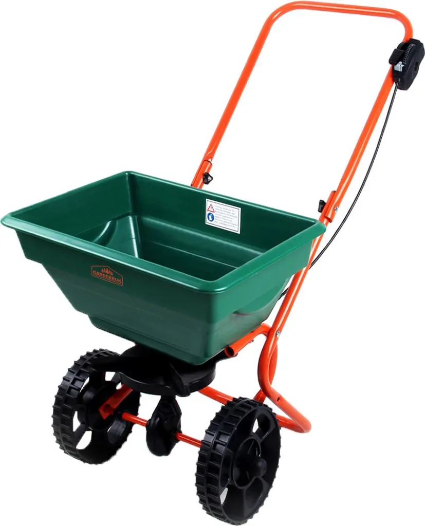 Épandeur d'engrais 25L à roues pour pelouse - Semoir à gazon tout terrain