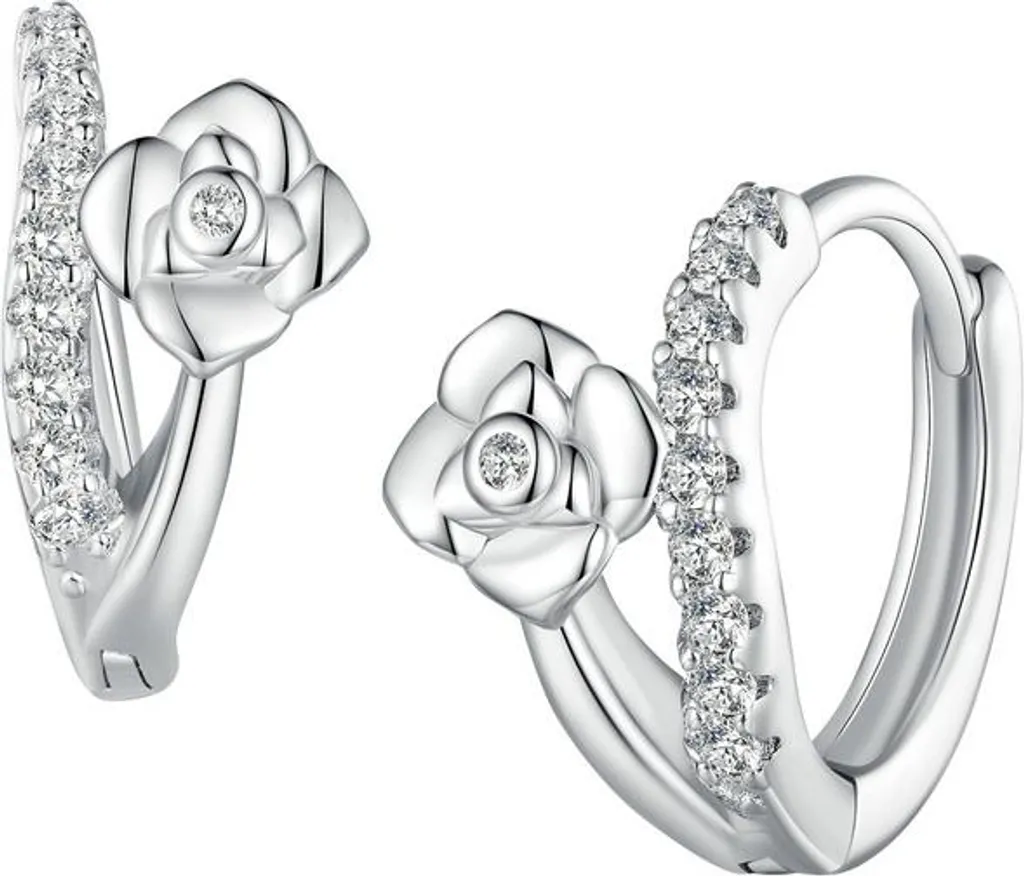 Créoles en argent véritable 925 - Grandes boucles d'oreilles rondes
