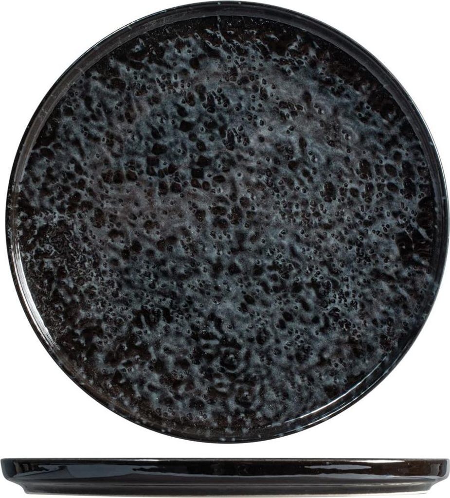 H&H Uranus 6er-Set Speiseteller aus Porzellan, 24cm, mit Fahne