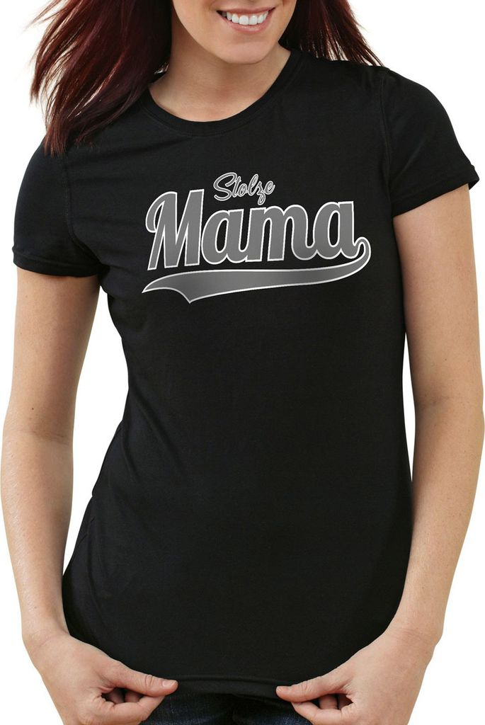 style3 Stolze Mama Damen T-Shirt, Farbe:Schwarz, Größe:2XL