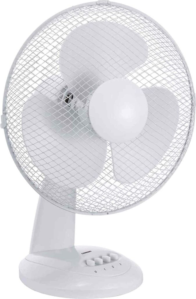 Melissa 16510106 Tischventilator oszillierend Metallschutzgitter 4-Stufenschalter Ventilator 30 cm mit 3 Geschwindigkeiten 40 Watt weiss