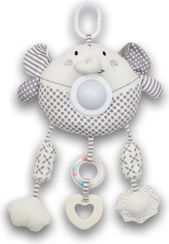 Doudou éléphant pour endormir bébé : Peluche suspendue avec sons et LED