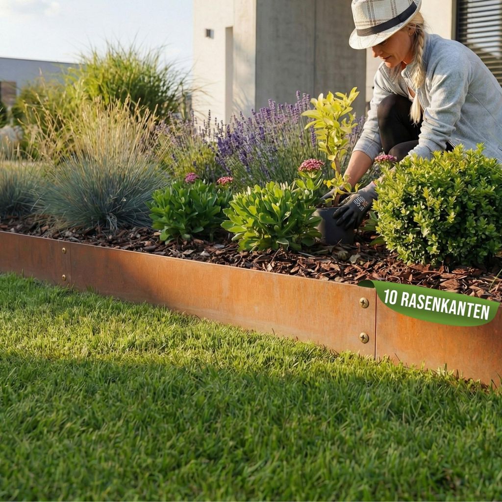 Green Spark Rasenkante Cortenstahl 10x 1m 1,5mm dick Produktbild 
