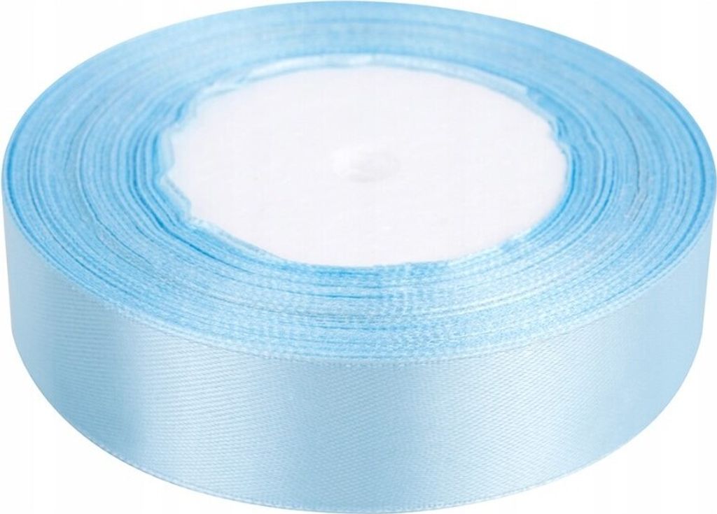 Dekolo Satin Schleife Hochzeit Satinband Geschenkband Schleifenband Geburtstag Deko 25mm x 32m Rolle Hellblau