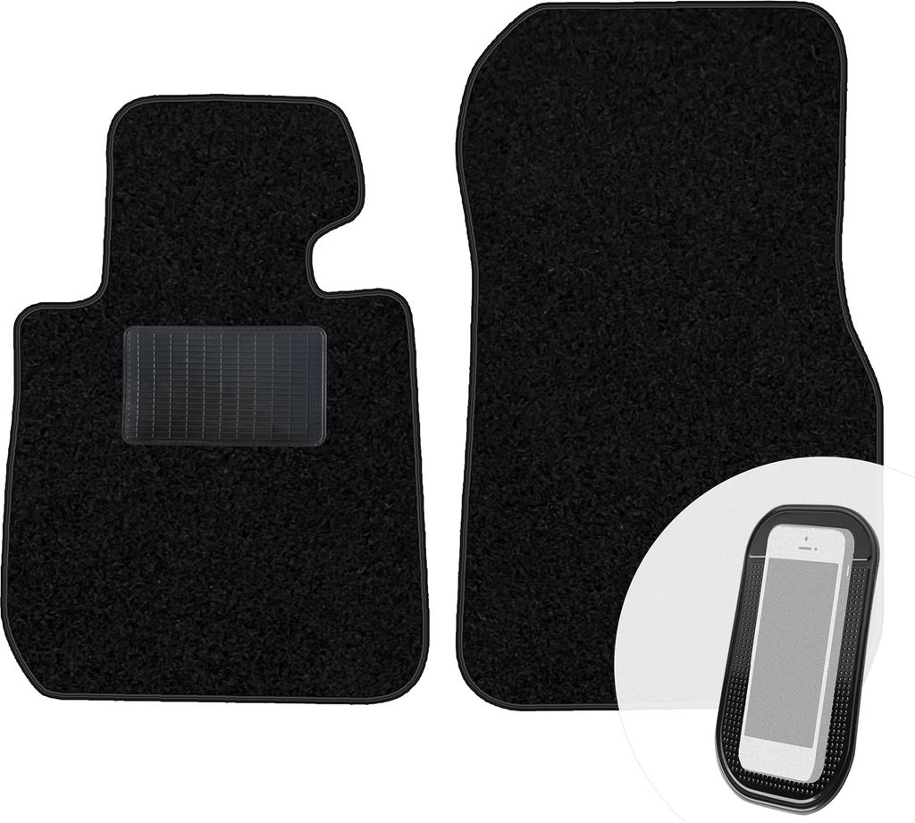 moto-MOLTICO Vorne Fußmatten Auto Velours Autoteppiche Schwarz Automatten Set 2-teilig passend für BMW 3er F30 F31 2011-2019
