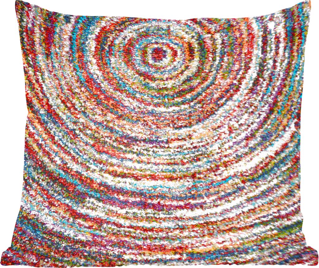 MuchoWow Zierkissen Sofakissen Wohnzimmer Dekokissen 45x45 cm Kreis - Farben - Teppichboden - Schlafpolster - Polster für das Sofa