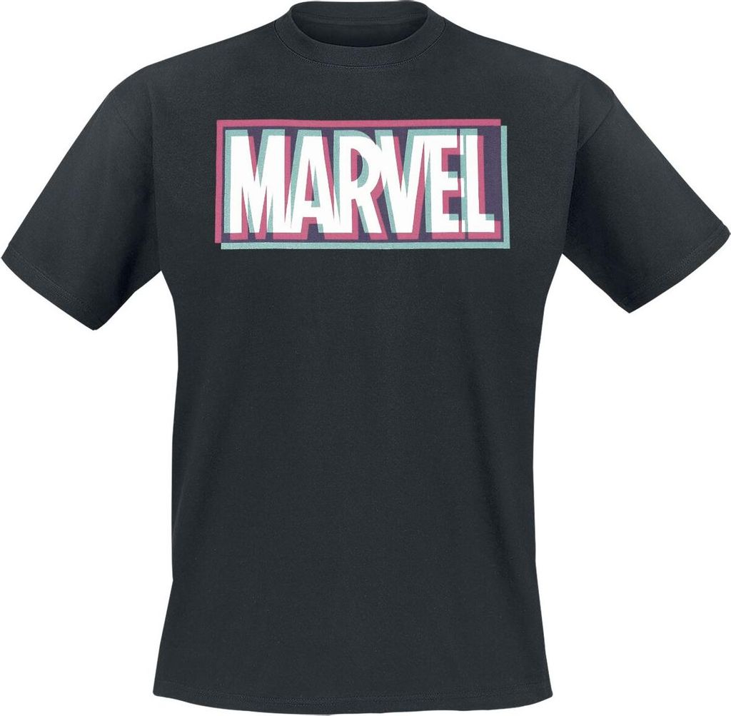 Marvel T-Shirt Herren Glitch Logo schwarz XL