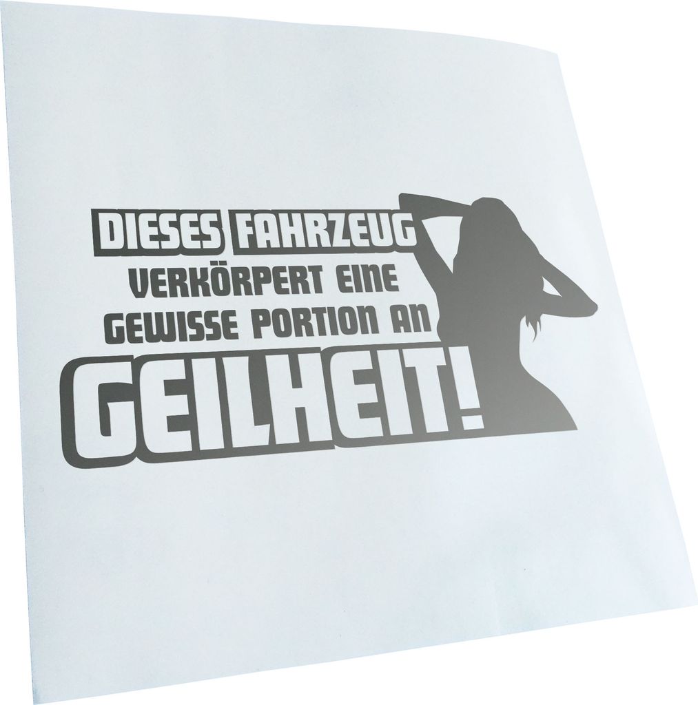 Kiwistar - Autoaufkleber - -gewisse Portion Geilheit Heckscheibenaufkleber - Aufkleber für Auto Kfz Fahrrad, LKW, Truck Mofa