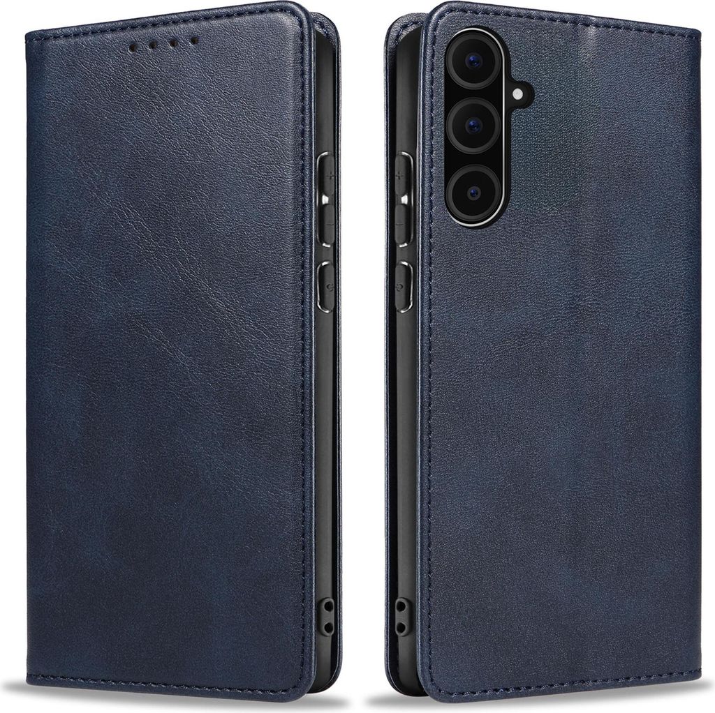 Handyhülle für Samsung Galaxy A36 5G Kunstleder Flip Cover Hülle Handytasche Case Kartenfach Farbe: Blau