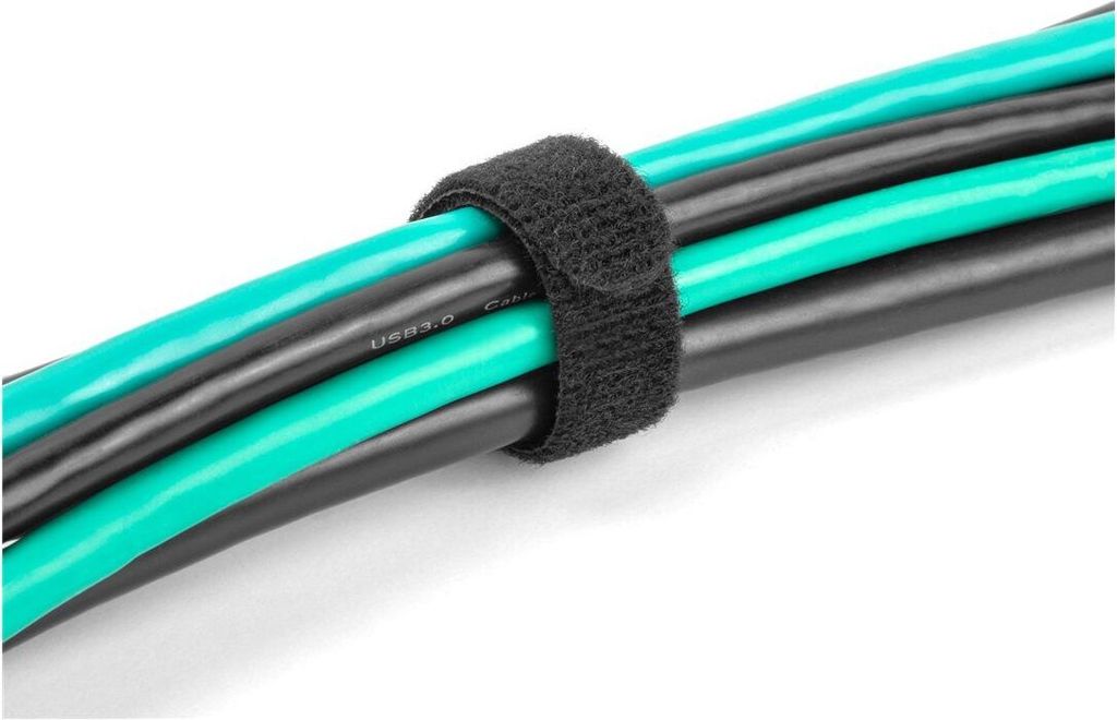 DELOCK Klett-Kabelbinder L 200 x B 12 mm schwarz 10 Stück