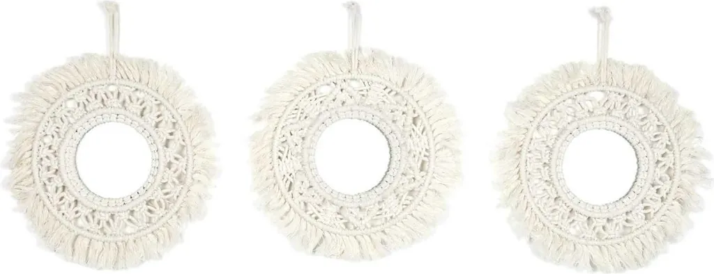 Set de 3 miroirs déco beige design bohème pour une maison moderne