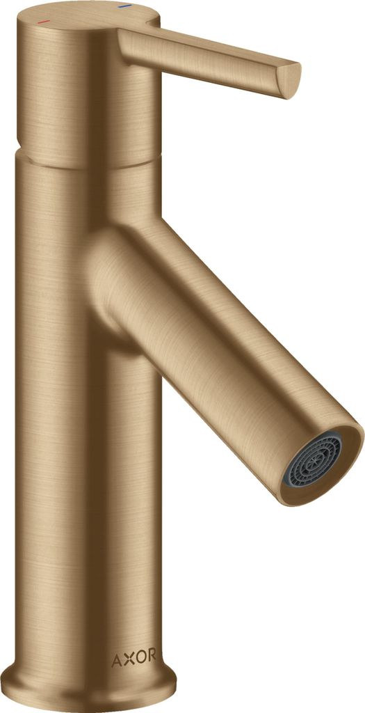 hansgrohe AXOR Starck Einhebel-Waschtischmischer 80 mit Hebelgriff für Handwaschbecken mit Zugstangen-Ablaufgarnitur, 10102140