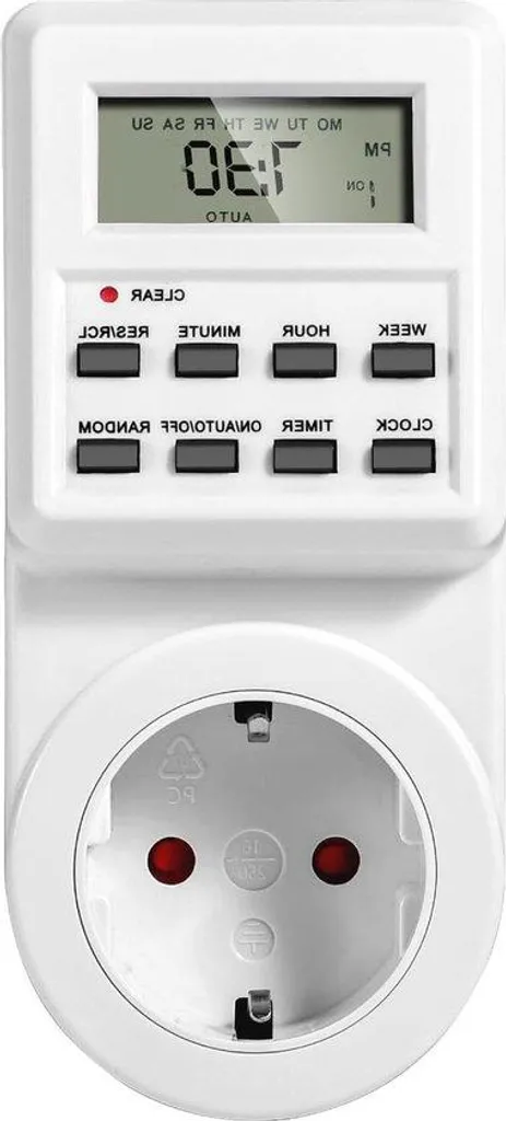 Prise programmable à économie d'énergie avec écran LCD multifonctions