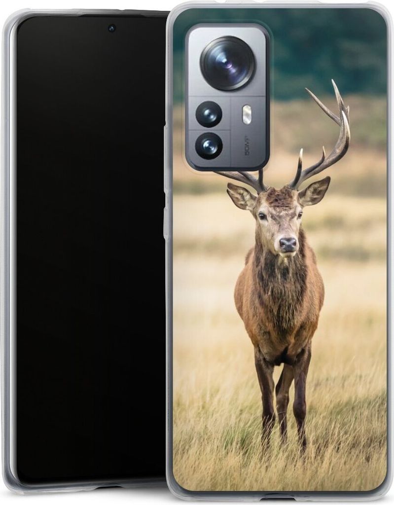 DeinDesign Slim Hülle für Xiaomi 12 Pro 5G Silikon Case Ultra Dünn Handyhülle Hirsch Wald Wiese