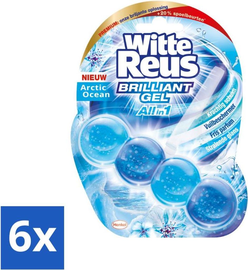 Witte Reus - Brilliant Gel Toilettenblock - Arktischer Ozean - 1 Toilettenblock - Vorteilspack - 6 Stücke